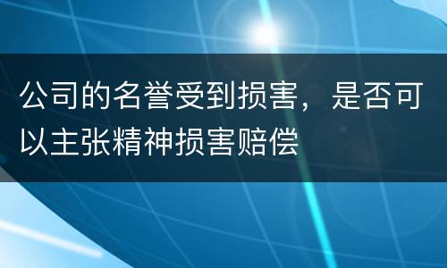 公司的名誉受到损害，是否可以主张精神损害赔偿