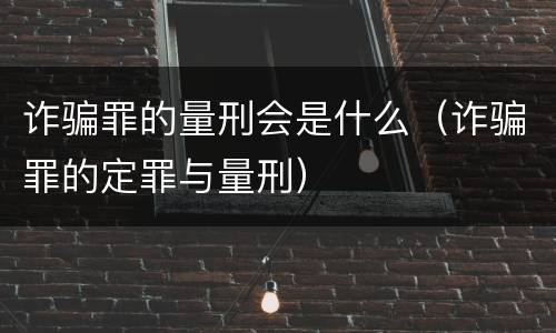 诈骗罪的量刑会是什么（诈骗罪的定罪与量刑）