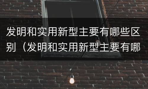 发明和实用新型主要有哪些区别（发明和实用新型主要有哪些区别和联系）