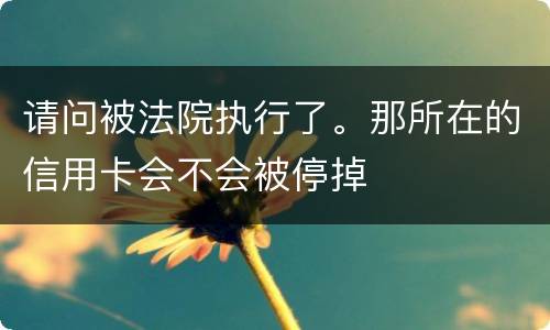请问被法院执行了。那所在的信用卡会不会被停掉