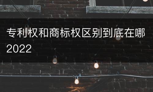 专利权和商标权区别到底在哪2022