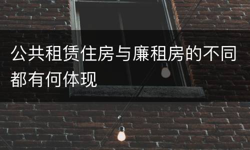 公共租赁住房与廉租房的不同都有何体现