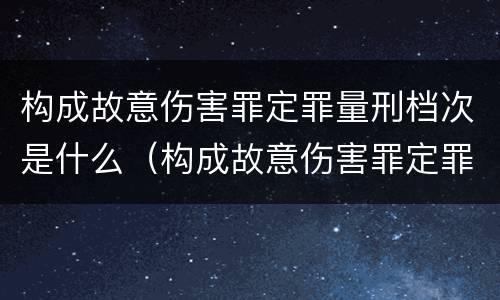 构成故意伤害罪定罪量刑档次是什么（构成故意伤害罪定罪量刑档次是什么标准）