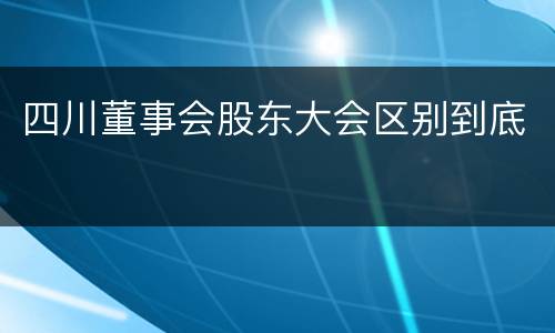 四川董事会股东大会区别到底