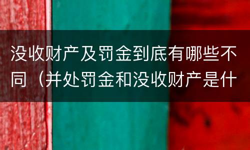 没收财产及罚金到底有哪些不同（并处罚金和没收财产是什么意思）