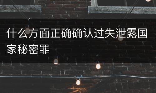什么方面正确确认过失泄露国家秘密罪