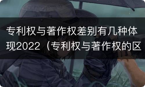 专利权与著作权差别有几种体现2022（专利权与著作权的区别与联系）