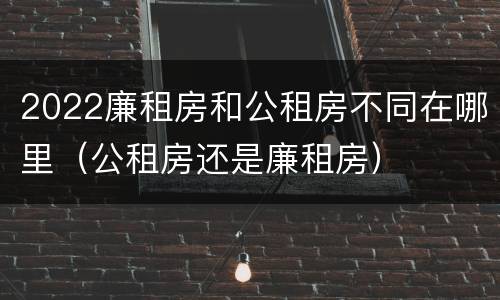 2022廉租房和公租房不同在哪里（公租房还是廉租房）