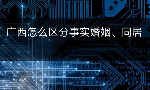 广西怎么区分事实婚姻、同居