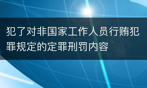 犯了对非国家工作人员行贿犯罪规定的定罪刑罚内容