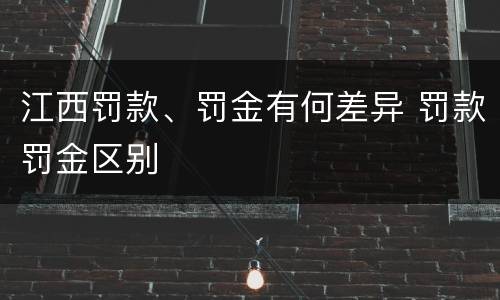 江西罚款、罚金有何差异 罚款罚金区别