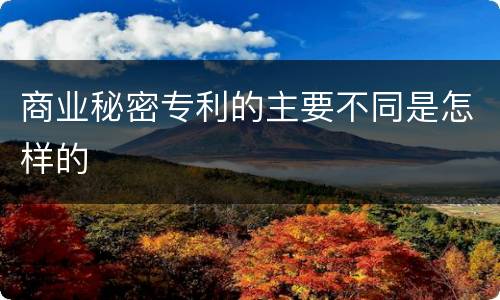 商业秘密专利的主要不同是怎样的