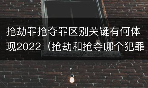 抢劫罪抢夺罪区别关键有何体现2022（抢劫和抢夺哪个犯罪性质严重）