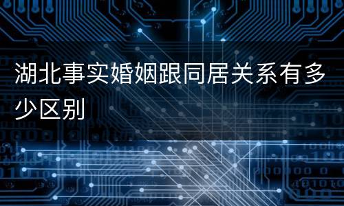 湖北事实婚姻跟同居关系有多少区别