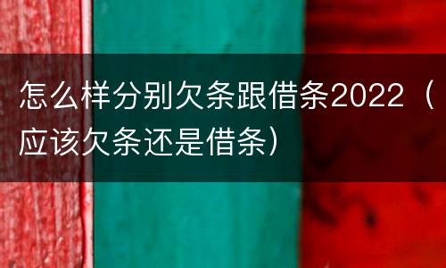 怎么样分别欠条跟借条2022（应该欠条还是借条）