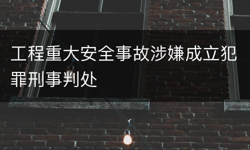 工程重大安全事故涉嫌成立犯罪刑事判处