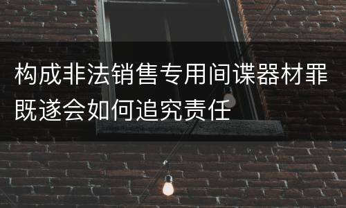 构成非法销售专用间谍器材罪既遂会如何追究责任