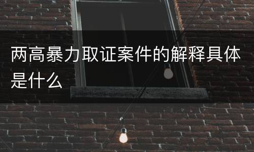 两高暴力取证案件的解释具体是什么