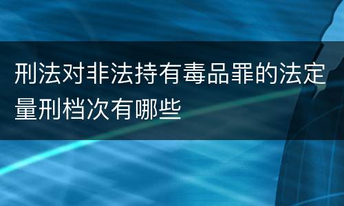 刑法对非法持有毒品罪的法定量刑档次有哪些
