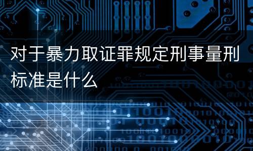对于暴力取证罪规定刑事量刑标准是什么