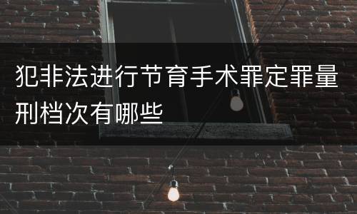 犯非法进行节育手术罪定罪量刑档次有哪些
