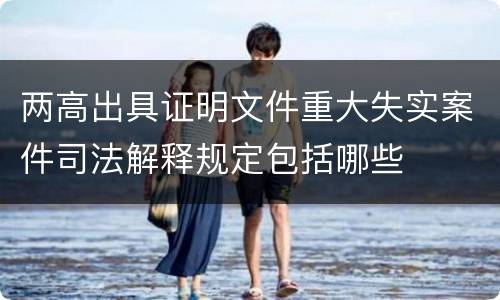 两高出具证明文件重大失实案件司法解释规定包括哪些