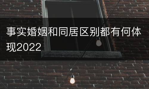 事实婚姻和同居区别都有何体现2022