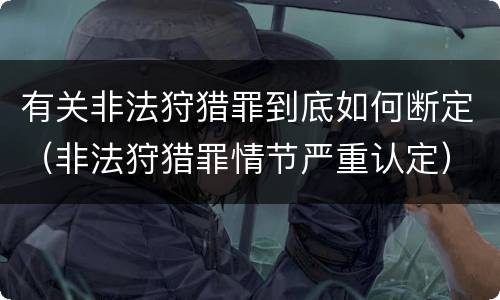 有关非法狩猎罪到底如何断定（非法狩猎罪情节严重认定）