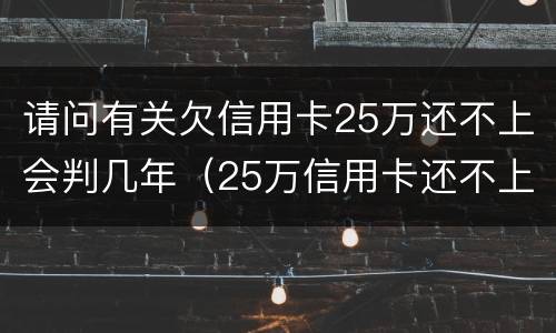 请问有关欠信用卡25万还不上会判几年（25万信用卡还不上怎么办）