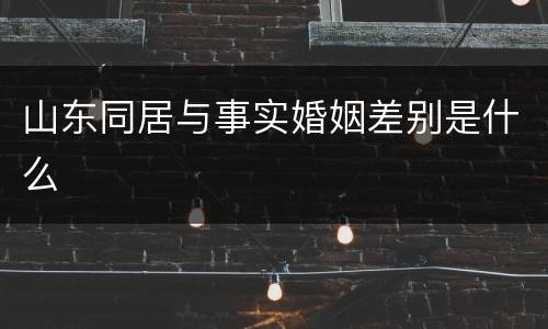 山东同居与事实婚姻差别是什么