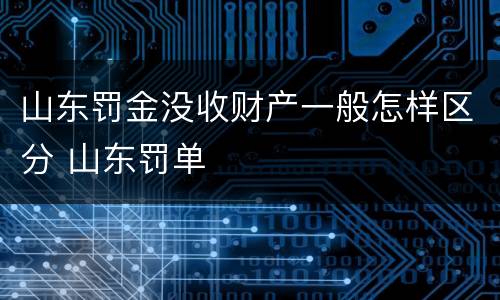 山东罚金没收财产一般怎样区分 山东罚单