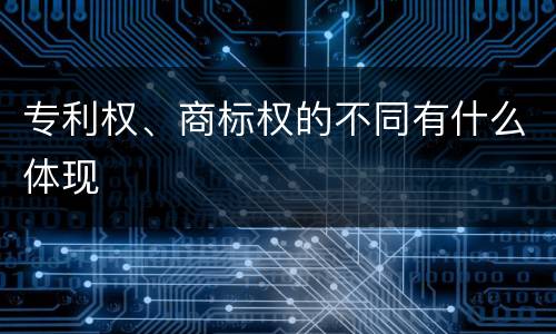 专利权、商标权的不同有什么体现