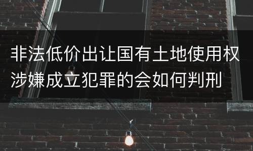 非法低价出让国有土地使用权涉嫌成立犯罪的会如何判刑