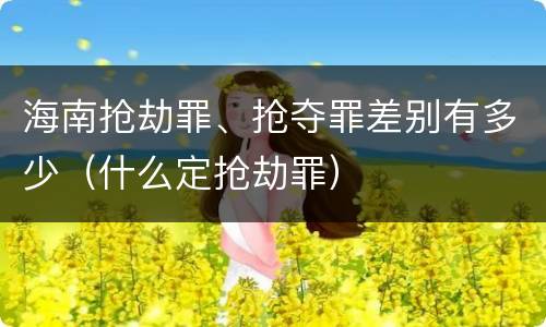 海南抢劫罪、抢夺罪差别有多少（什么定抢劫罪）