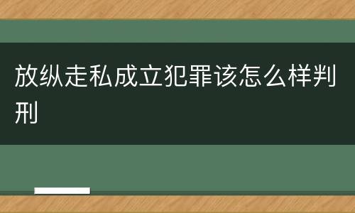 放纵走私成立犯罪该怎么样判刑