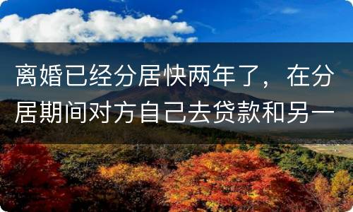 离婚已经分居快两年了，在分居期间对方自己去贷款和另一方有关系吗
