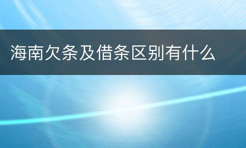海南欠条及借条区别有什么