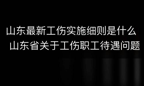 山东最新工伤实施细则是什么 山东省关于工伤职工待遇问题的规定