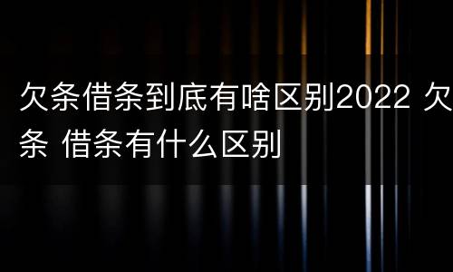 欠条借条到底有啥区别2022 欠条 借条有什么区别