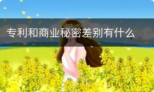 专利和商业秘密差别有什么