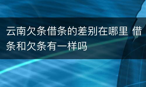 云南欠条借条的差别在哪里 借条和欠条有一样吗