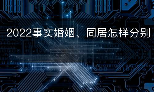 2022事实婚姻、同居怎样分别