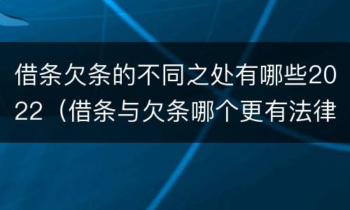 借条欠条的不同之处有哪些2022（借条与欠条哪个更有法律依据）