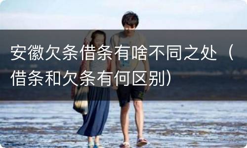 安徽欠条借条有啥不同之处（借条和欠条有何区别）