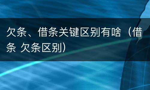 欠条、借条关键区别有啥（借条 欠条区别）