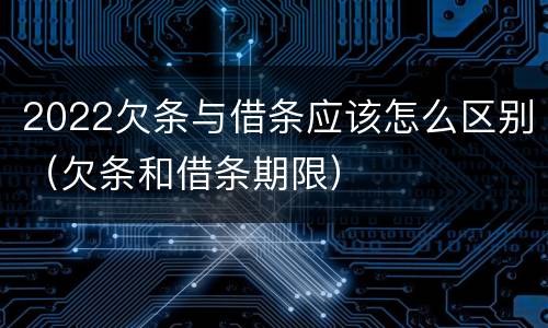 2022欠条与借条应该怎么区别（欠条和借条期限）