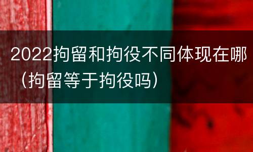 2022拘留和拘役不同体现在哪（拘留等于拘役吗）