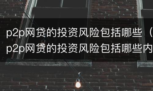 p2p网贷的投资风险包括哪些（p2p网贷的投资风险包括哪些内容）