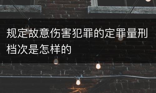 规定故意伤害犯罪的定罪量刑档次是怎样的