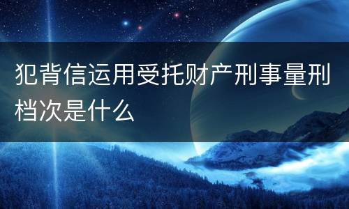 犯背信运用受托财产刑事量刑档次是什么